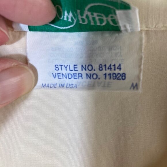 Womens Vintage Willowridge Button Shirt Cream M Acetate Rayon Made in USA - Picture 8 of 9